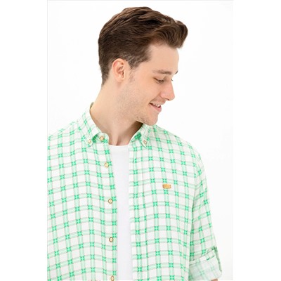 Erkek Su Yeşili Uzun Kollu Gömlek