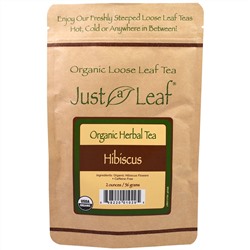 Just a Leaf Organic Tea, Loose Leaf, Herbal Tea,  Hibiscus, 2 oz (56 g)