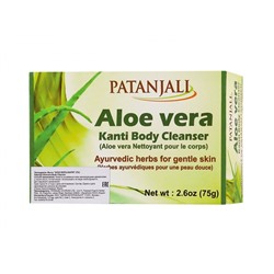PATANJALI Kanti body cleanser Aloe vera Мыло травяное натуральное Алое Вера Канти 75г