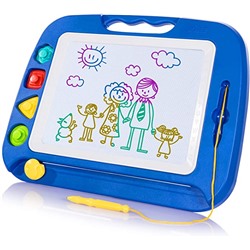 SGILE Magnetic Drawing Board Toy for Kids, Large Doodle Board Writing Painting Sketch Pad, Blue