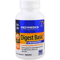Enzymedica, Digest Basic + пробиотики, 90 капсул