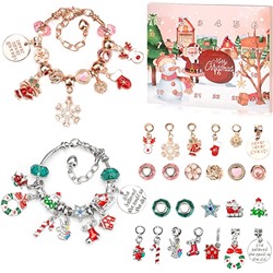 Advent Calendar Girls Christmas Gift,Christmas Countdown Calendar,Advent Calendar 2022 Kids,24 Days DIY Christmas Bracelet Gifts