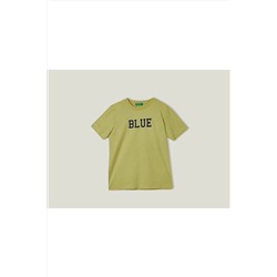 United Colors of BenettonErkek Çocuk Açık Yeşil Renk Su Baskılı T-Shirt Açık Yeşil