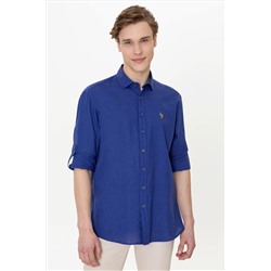 Erkek Mavi Uzun Kollu Basic Gömlek