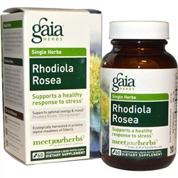 Gaia Herbs, Родиола розовая, 60 вегетарианских фитокапсул с жидким содержимым