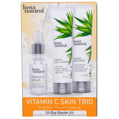 InstaNatural, Vitamin C Skin Trio, 30-дневный начальный набор, 3 компонента
