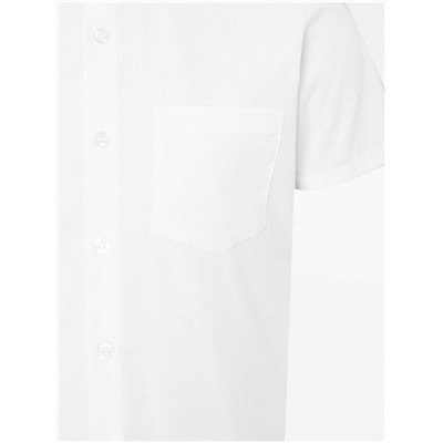 Senior Boys White Short Sleeve Slim Fit School Shirts 2 Pack