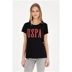 U.S. Polo Assn., Kadın Siyah Bisiklet Yaka Tişört 50285843-VR046