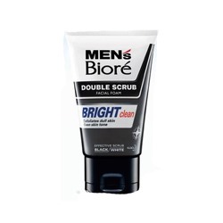 Мужской очищающий скраб для лица Biore 100 гр/Men's Biore Double Scrub Bright Clean 100g