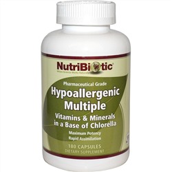 NutriBiotic, Гипоаллергенные мультивитамины, 180 капсул