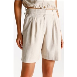 Cotton-linen Bermuda shorts