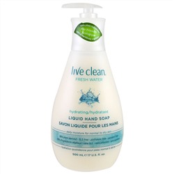 Live Clean, Увлажняющее жидкое мыло для рук, свежая вода, 500 мл (17 жидк. унц.)
