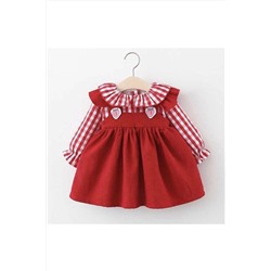 Le Petite Sole Kız Bebek Kırmızı Pötikare Gömlekli Elbise KIRMIZIPTKR01