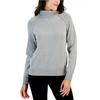 KAREN SCOTT Women's Cotton Turtleneck Sweater, Created for Macy's