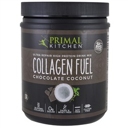 Primal Kitchen, Восстанавливающая смесь для протеинового напитка с высоким содержанием протеина, коллагеновое топливо, шоколадно-кокосовый, 15.2 унции (432 г)