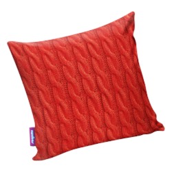 Подушка «Вязаные косички» красный