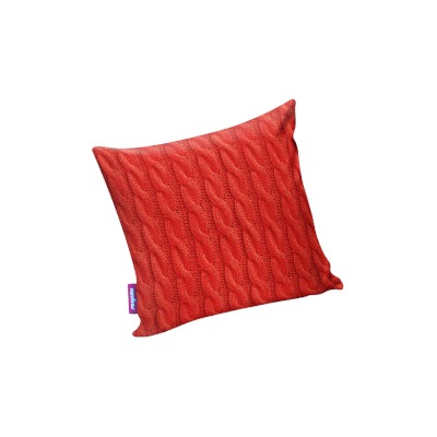 Подушка «Вязаные косички» красный