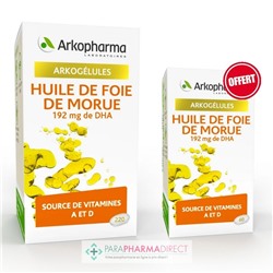 ArkoPharma ArkoGélules - Huile de Foie de Morue - Source de Vitamines A et D - 220 capsules + 60 capsules OFFERTES