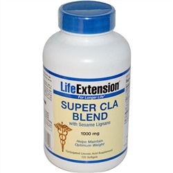Life Extension, Супер смесь КЛК, с кунжутным лигнаном, 1000 мг, 120 желатиновых капсул