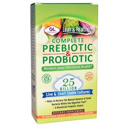 Olympian Labs Inc., Полный комплекс Пребиотик & Пробиотик, 30 вегетарианских капсул