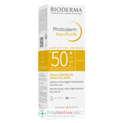 Bioderma Photoderm Aquafluide SPF50+ - Fini Invisible - Peaux Sensibles 40ml