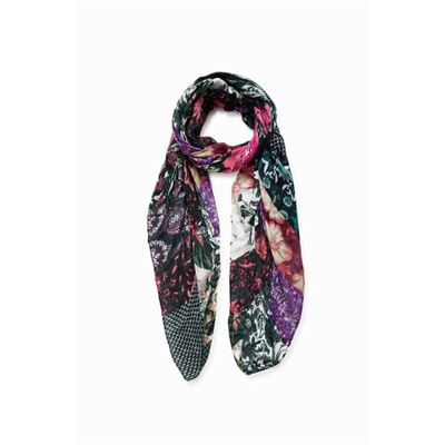 Foulard rectangular patch floral