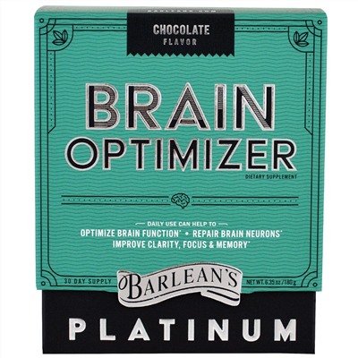 Barlean's, Оптимизатор мозга, шоколадный вкус, 6,35 унц. (180 г)