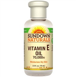 Sundown Naturals, Масло с витамином E, 70000 МЕ, 75 мл