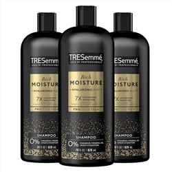 TRESemmé Шампунь Moisture Rich 3 штуки для сухих волос Профессиональное качество Салонный здоровый вид и блеск Богатый влагой Содержит витамин Е и биотин 28 унций