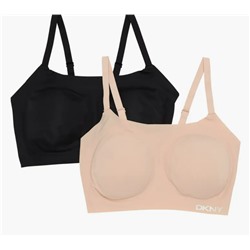 2-Pack Laser Cut Scoop Bralettes DKNY