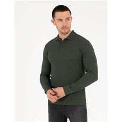 Koyu Yeşil Slim Fit Basic Sweatshirt