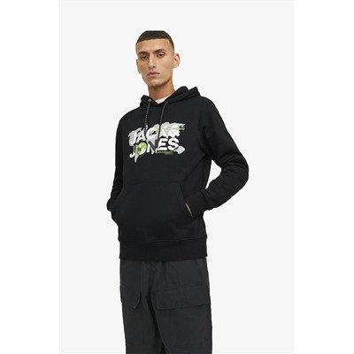 Jack & Jones Jcodust Sweat Hood Sn Erkek Siyah Sweatshirt 12240214-Black TYCZ5YHKEN169401477648880