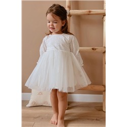 Le Mabelle Beyaz Fisto Bluzlu Tül Etekli Kız Çocuk Elbise - Melissa LM695