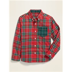 Patterned Built-In Flex Classic Shirt for Boys