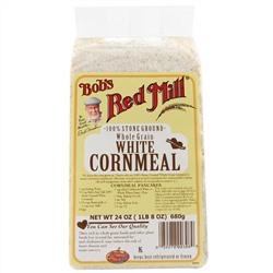 Bob's Red Mill, Белая кукурузная мука, цельнозерновая, 24 унции (680 г)