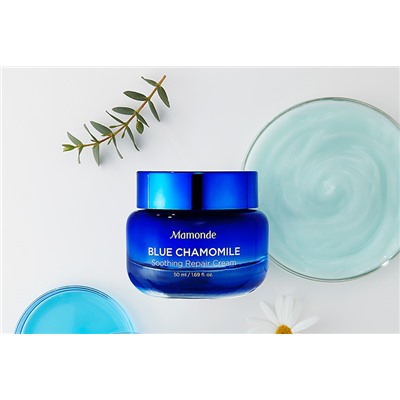 Успокаивающий крем для лица с экстрактом голубой ромашки Mamonde Blue Chamomile Soothing Repair Cream