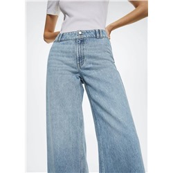 Jeans tiro medio wideleg -  Mujer | MANGO OUTLET España