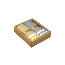 LOVE STYLE Подарочный набор полотенец в коробке 35х70см- 2 шт. Жёлтое и серое
