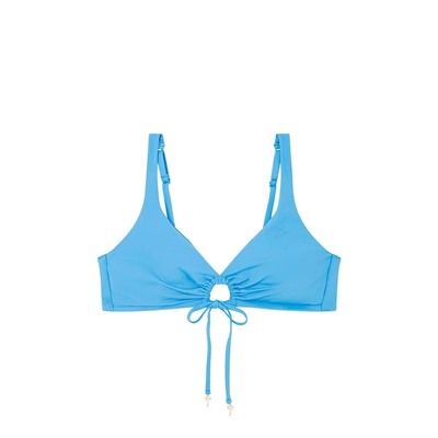 Top bikini alta capacidad halter azul