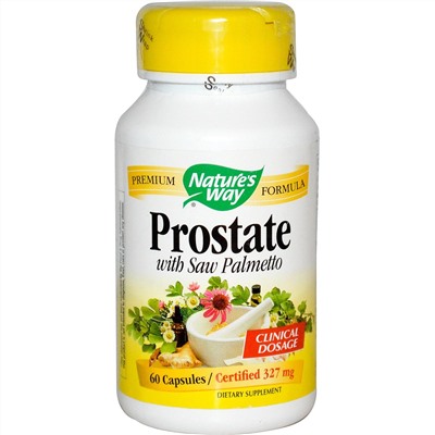 Nature's Way, Средство для предстательной железы Prostate, с экстрактом пальмы сереноа, 327 мг, 60 капсул