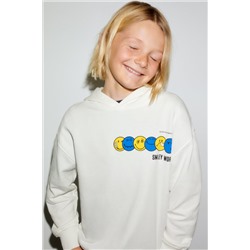 SMILEYWORLD ® HAPPY COLLECTION FLOCKED HOODIE