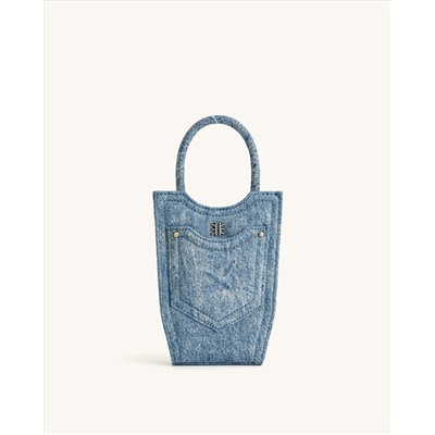 FEI DENIM PHONE BAG - BLUE