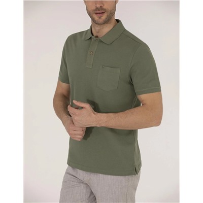 Haki Regular Fit Polo Yaka Basic Tişört