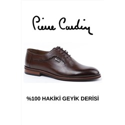 Pierre Cardin Exclusıve Hakiki Geyik Derisi Kahverengi Erkek Klasik Ayakkabı ABDKHVÖRGÜ