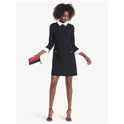 TOMMY HILFIGER ESSENTIAL COLLARED LONG-SLEEVE DRESS