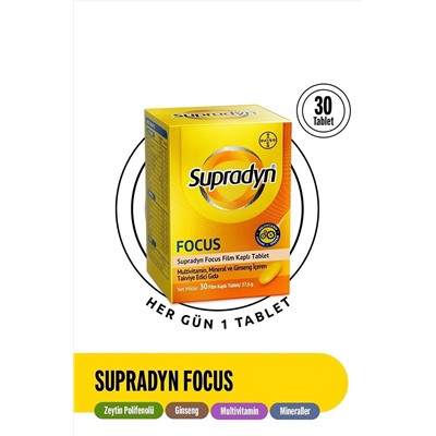 Supradyn Focus 30 Film Kaplı Tablet Zeytin Polifenolü, Ginseng, Multivitamin Ve Mineral Içeren TYC00399204914