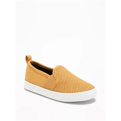Perforated Faux-Suede Slip-Ons for Toddler Boys