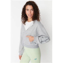 New Balance Kadın Gri Spor Sweatshirt WTH049-AG