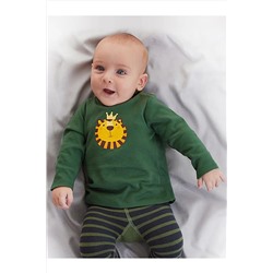 Denokids Aslan Erkek Bebek Yeşil T-shirt CFF-22S1-185