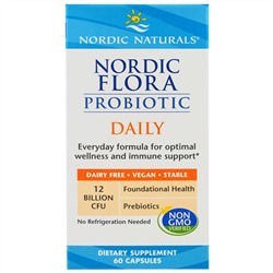 Nordic Naturals, Ежедневный комплекс пробиотиков Nordic Flora, 60 капсул